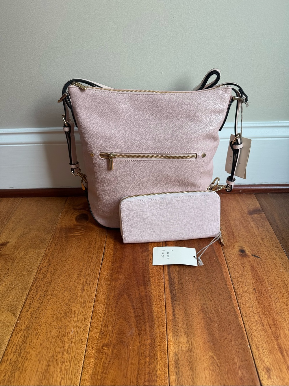 A New Day Light Pink Shoulder Bag and matching Wallet